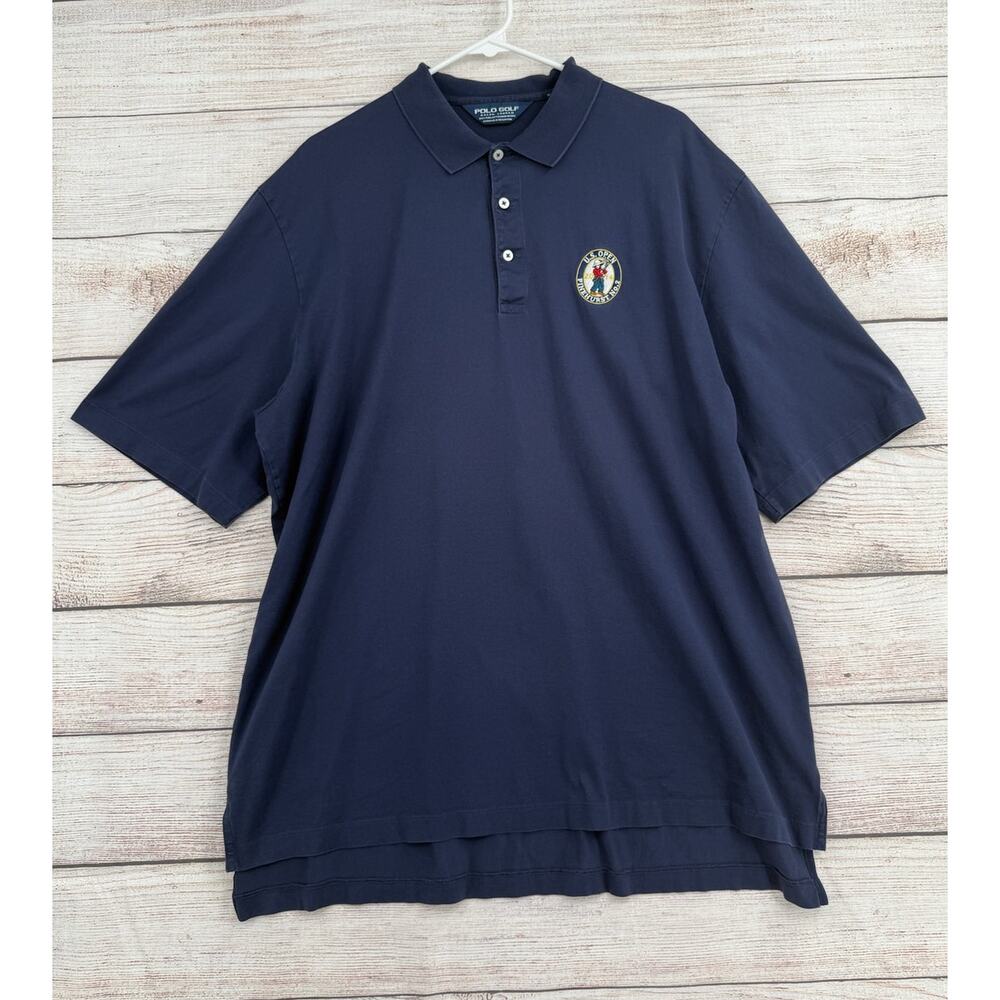 Polo Golf Ralph Lauren US Open 2014 Pinehurst Polo Shirt Mens XL Blue